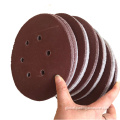 China 150mm aluminum oxide red sanding disc 6 holes Manufactory